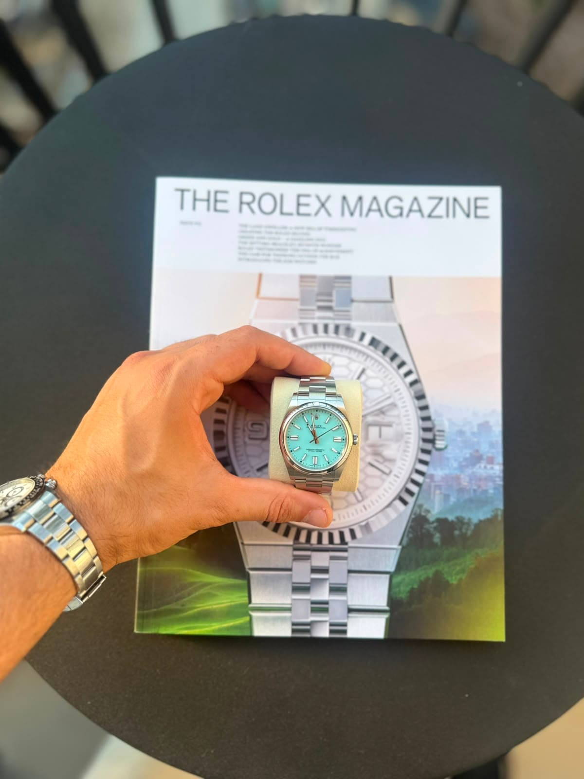 Rolex Oyster Perpetual turquoise dial