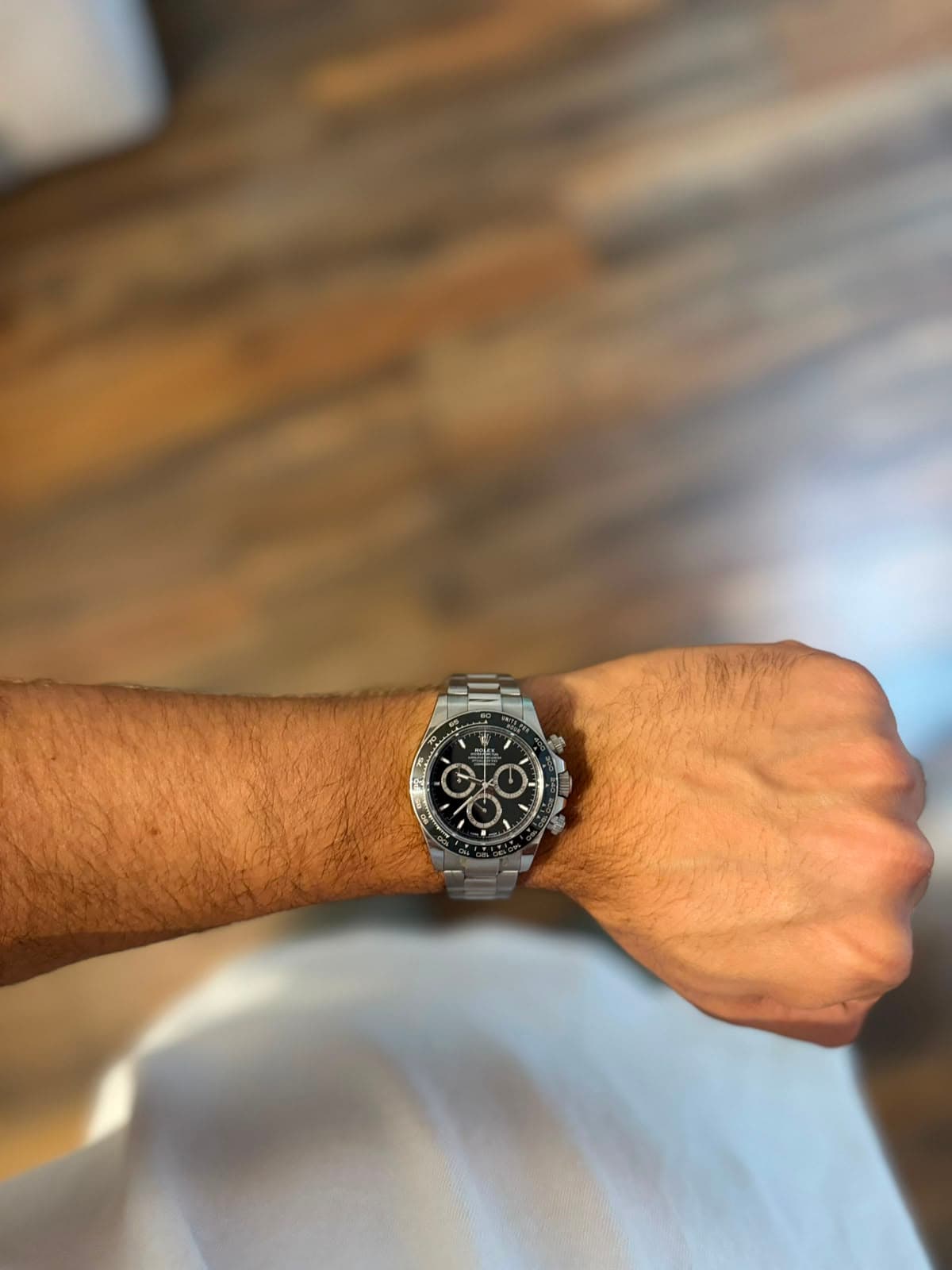Rolex Daytona black dial on the wrist